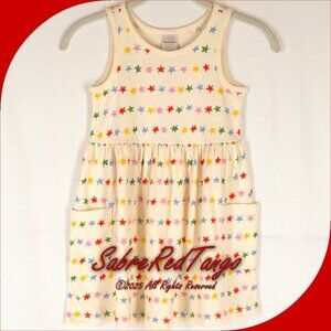 NWT Hanna Andersson Sleeveless Playground Dress Pockets Stars Stripes 130 8
